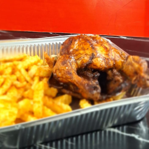 فروج مشوي مع بطاطا وسلطات 50 شيقل 